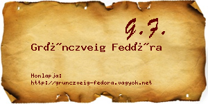 Grünczveig Fedóra névjegykártya